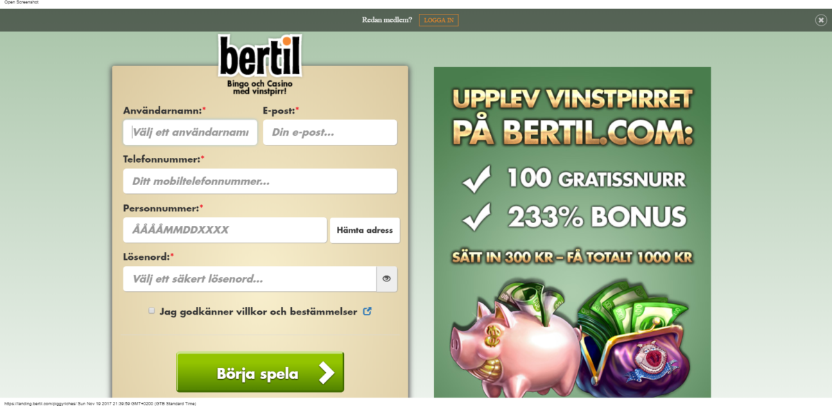 Bertil Casino Bonus