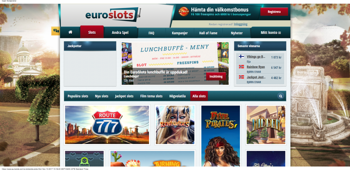 EuroSlots Casino Spelautomater