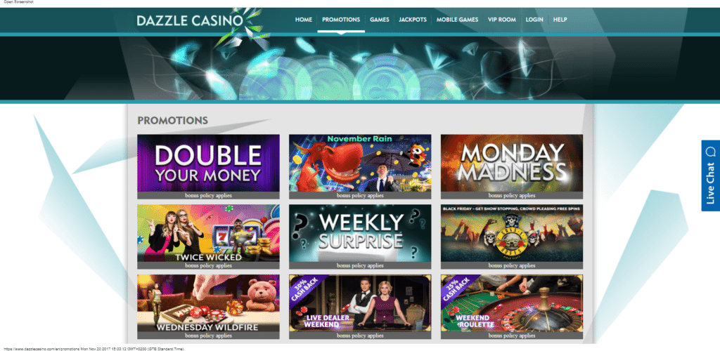 dazzle casino no deposit bonus 2024